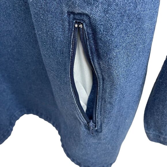 Lee Valley Ireland Men's Blue Denim Pullover Jacket Zipper Pockets Drawstring L - Picture 9 of 13